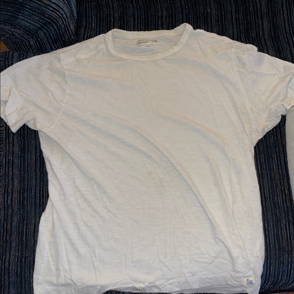 Men's White Crew Neck Tee with Subtle Logo